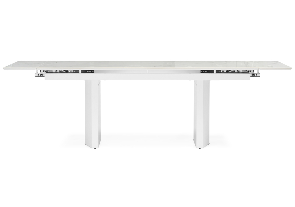 фото керамический стол раскладной woodville монерон дерево / белый 619248 | 220svet.ru