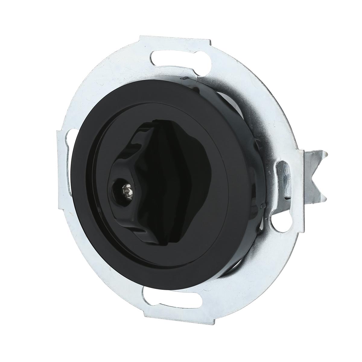 фото выключатель lk studio поворотный (схема 5) 16 a, 250 b (черный) vintage 880608-1 | 220svet.ru