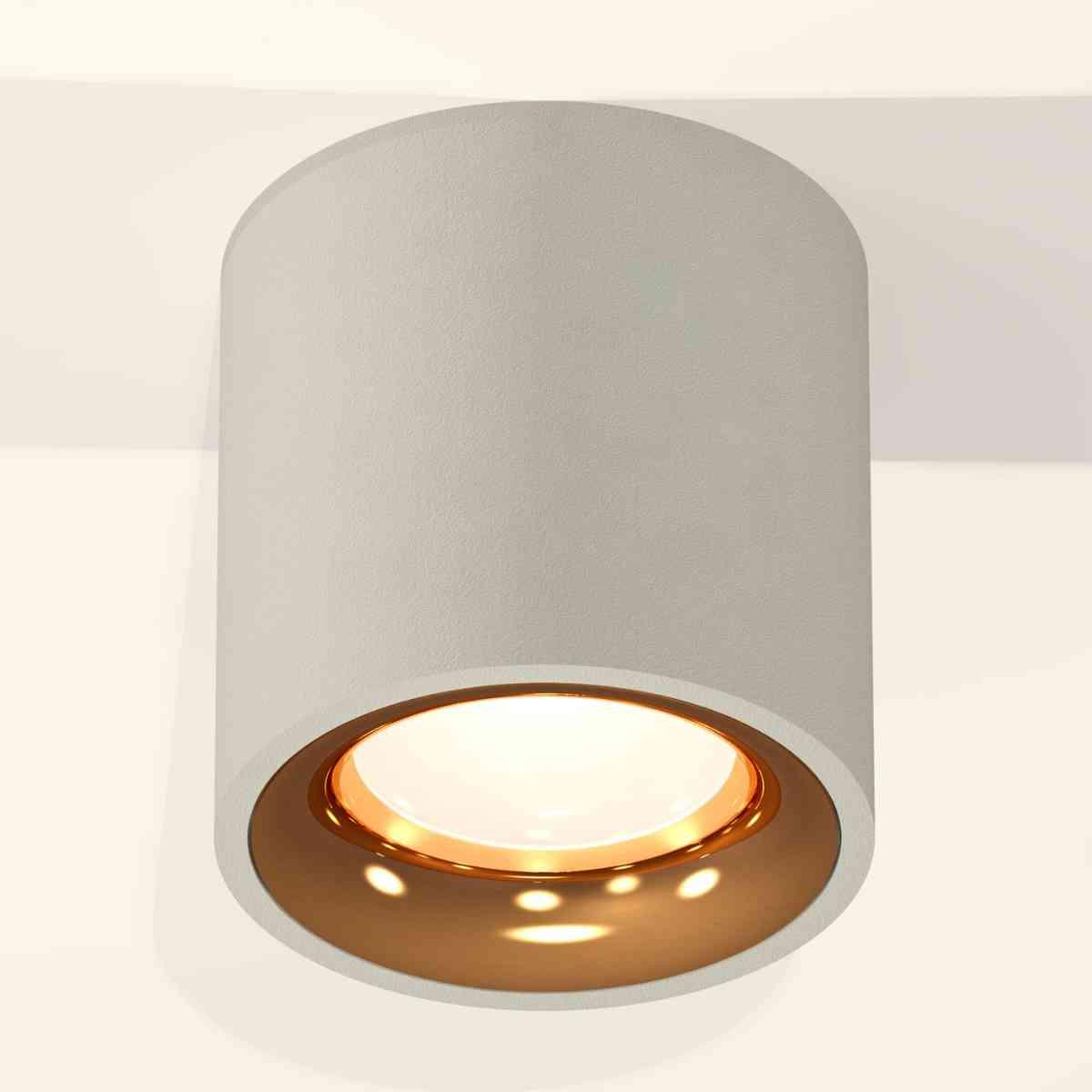 фото комплект накладного светильника ambrella light techno spot xs7533024 sgr/pyg серый песок/золото желтое полированное (c7533, n7014) | 220svet.ru