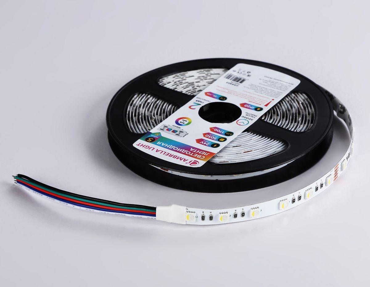 фото светодиодная лента rgbw+холодный белый ambrella light 10w/m 60led/m 5050smd rgbw+6500к 5m gs4403 | 220svet.ru
