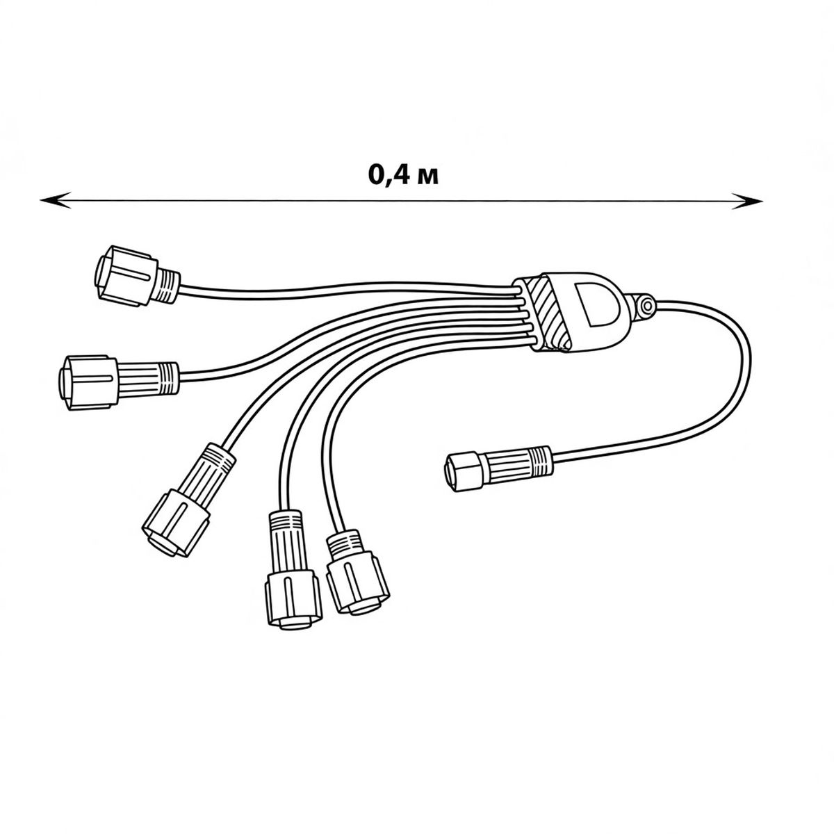 фото провод-разветвитель для гирлянд uniel ucx-f90 s5/0.4m/wh ul-00013236 | 220svet.ru