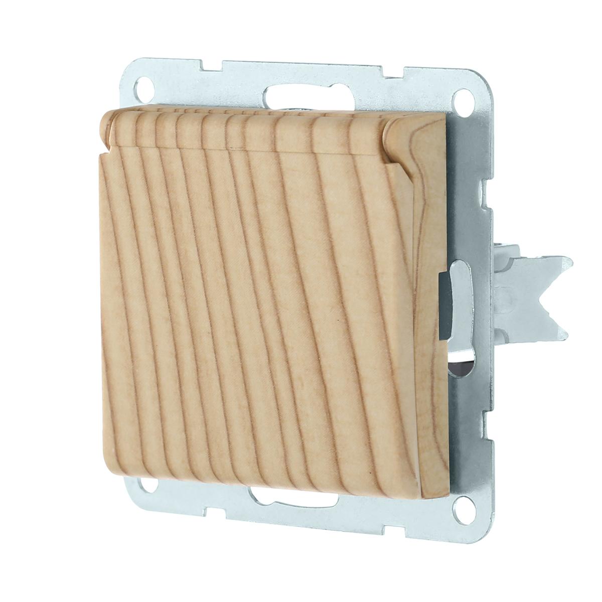 фото розетка lk studio с з/к, шторками и крышкой (сосна) lk60 863425-1 | 220svet.ru