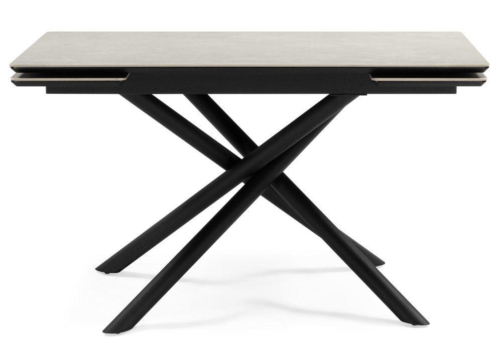 фото керамический стол раскладной woodville мэриан 140 (200) х 80 carmen light grey / черный 625725 | 220svet.ru