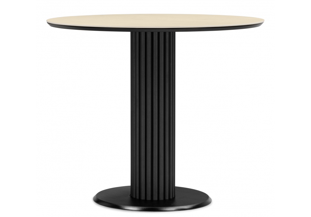 фото керамический стол woodville кэмерон 90 okara light yellow / черный 664917 | 220svet.ru