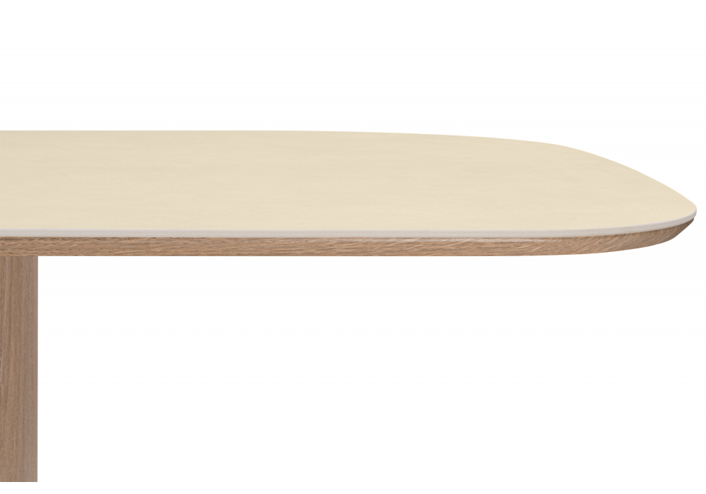 фото керамический стол woodville эллипсо 200х90 okara light yellow / дуб американский 664911 | 220svet.ru