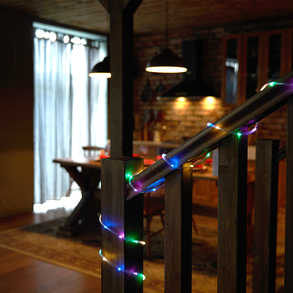 фото гирлянда feron cl587 линейная мини дюралайт мультиколор с контроллером, 15м, c питанием от сети 220v 51462 | 220svet.ru