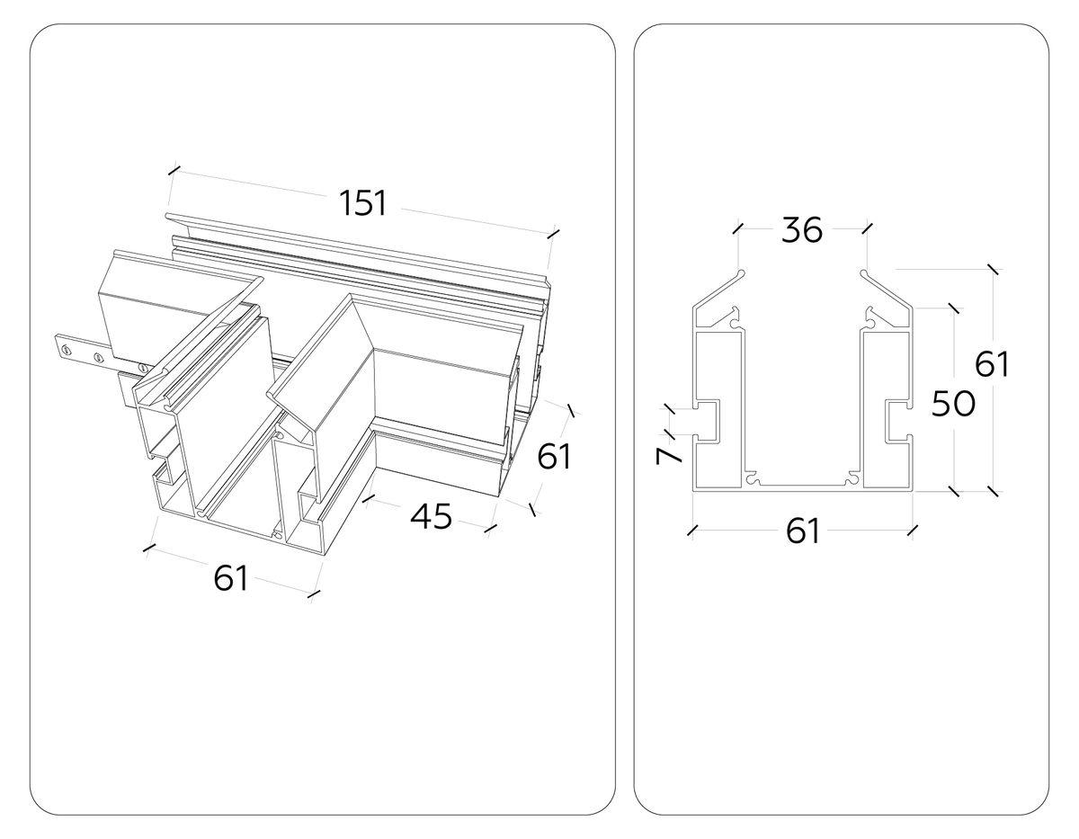 фото коннектор t-образный встраиваемый ambrella light track system magnetic 220v gl1044 | 220svet.ru