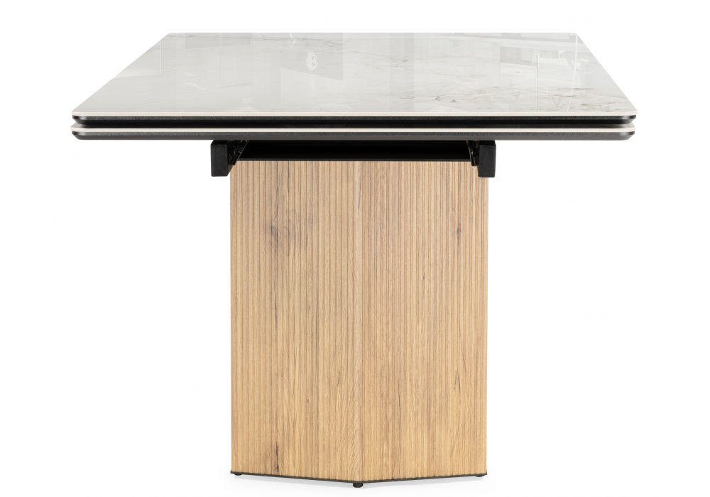 фото керамический стол керамический woodville монерон 200x100 brecha crema elegance / дуб монтана 621193 | 220svet.ru