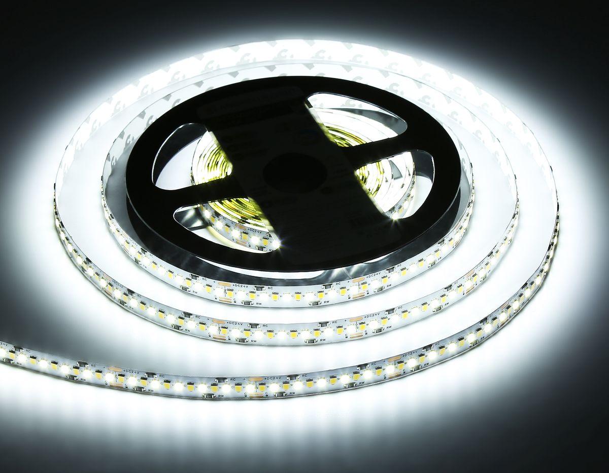 фото светодиодная лента теплый - холодный белый ambrella light 18w/m 240led/m 2835smd 3000-6500к 5m gs4151 | 220svet.ru