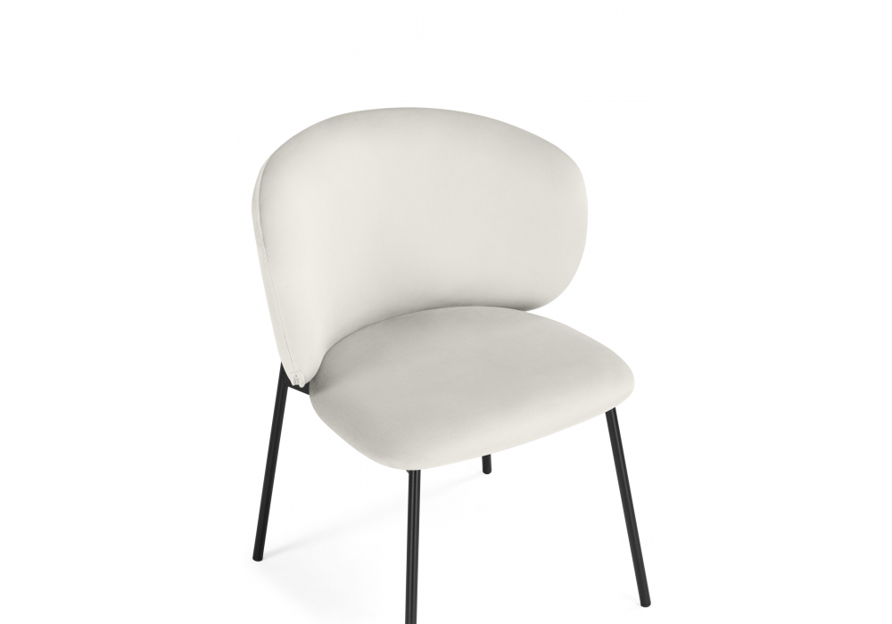 фото стул на металлокаркасе woodville рикко белый (milk) / черный 674675 | 220svet.ru