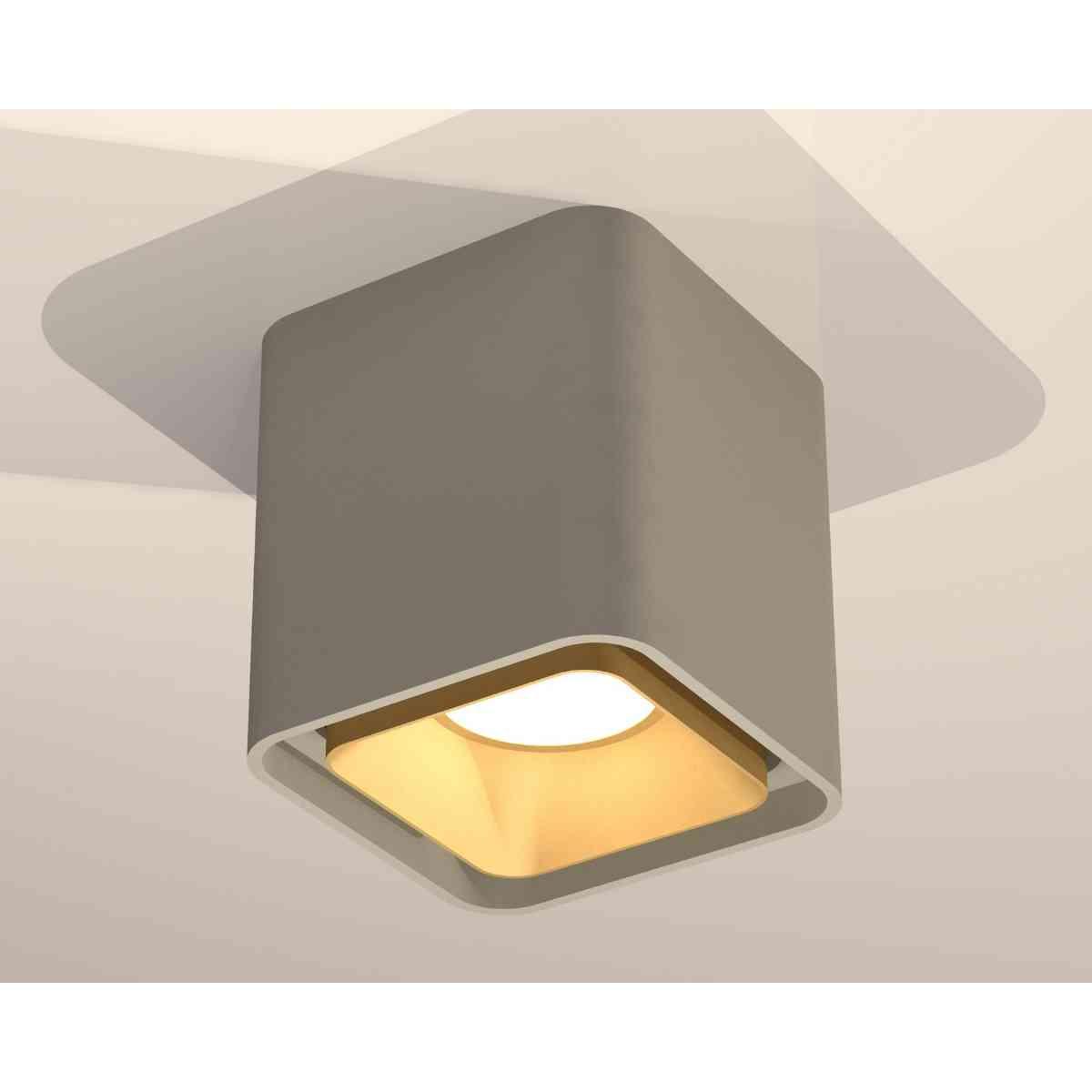 фото комплект накладного светильника ambrella light techno spot xs7842004 sgr/sgd серый песок/золото песок (c7842, n7704) | 220svet.ru