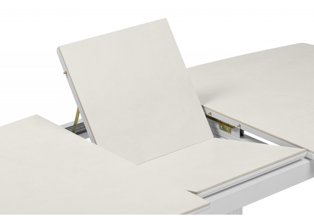 фото керамический стол 140(180)х80 раскладной woodville фестер carmen light grey / белый 664929 | 220svet.ru