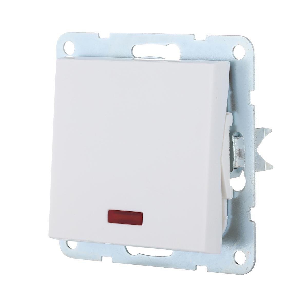 фото переключатель lk studio 1-кл., на 2 направления, c индикатором (схема 6l) 16 a, 250 b (белый) lk80 840404-1 | 220svet.ru