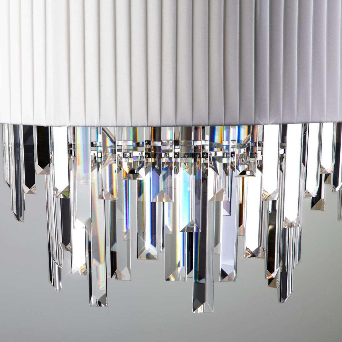 фото подвесная люстра eurosvet 10122/6 хром/прозрачный хрусталь strotskis smart | 220svet.ru