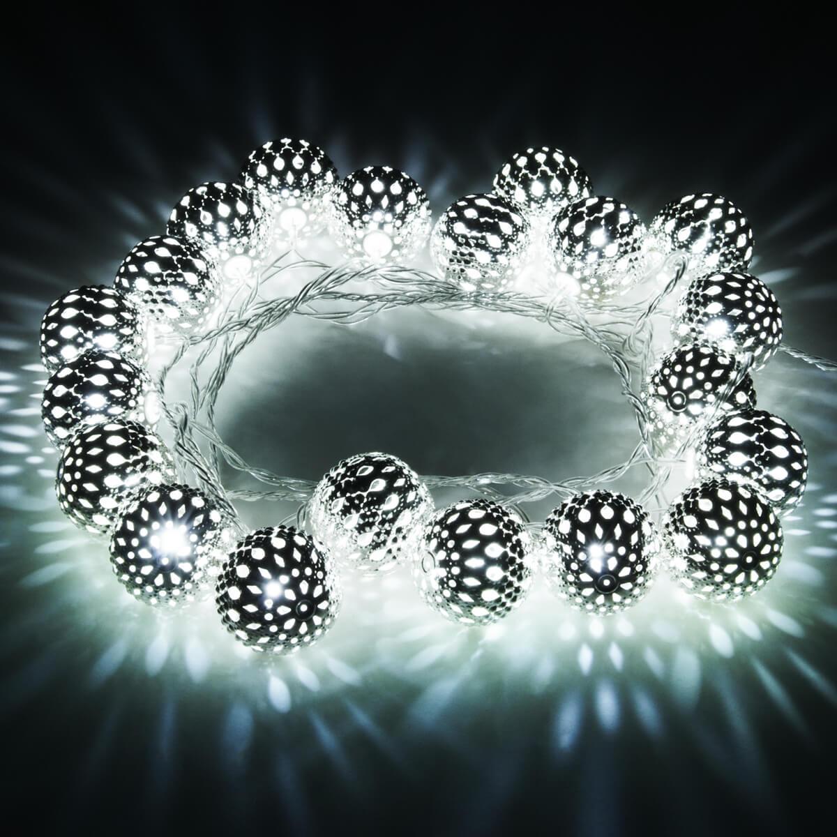 фото светодиодная гирлянда eurosvet нить 230v 400-003 хром/белый с эффектом мерцания | 220svet.ru