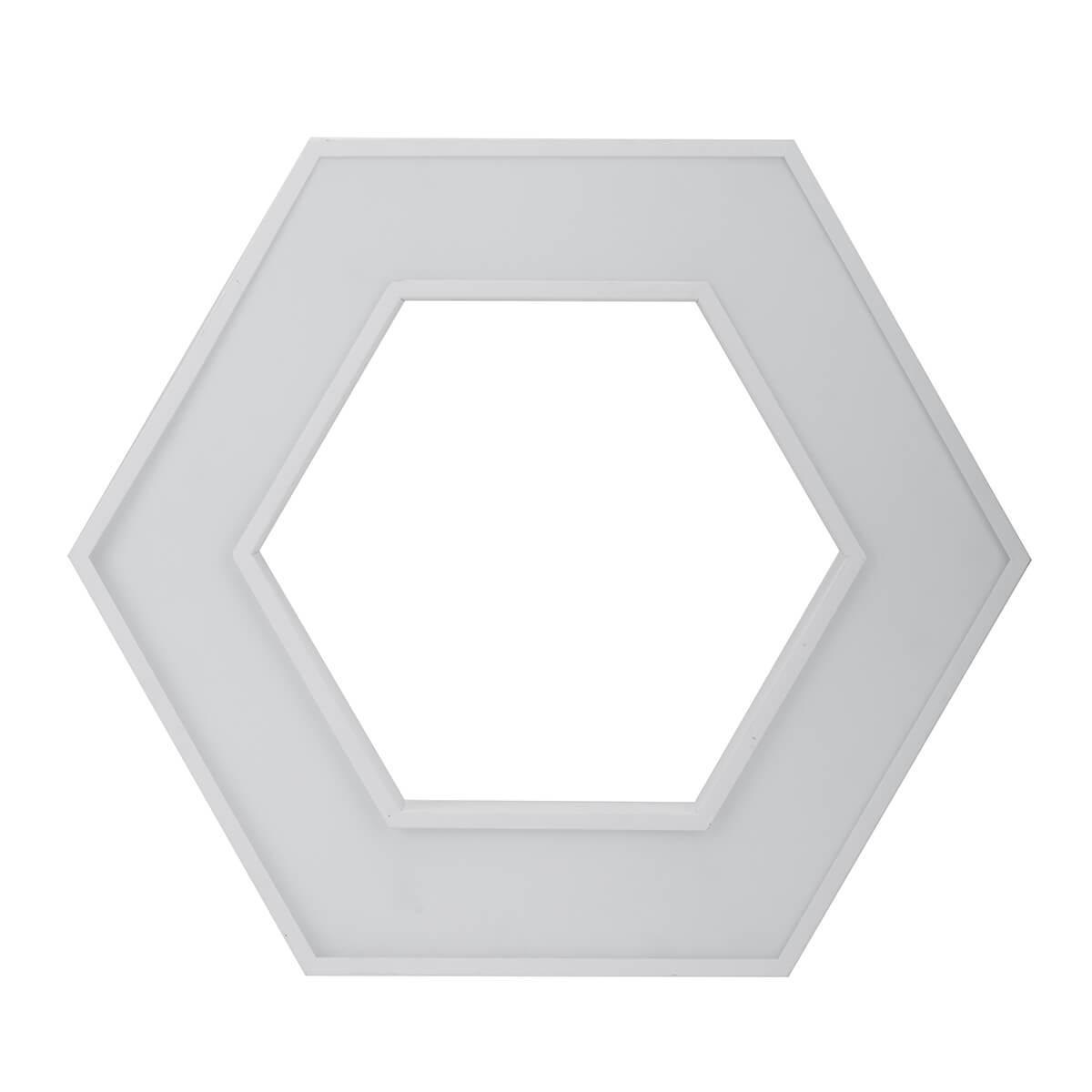 фото подвесной светодиодный cветильник эра hexagon spo-124-w-40k-051 51вт 4000к белый б0050556 | 220svet.ru