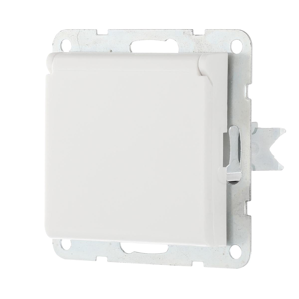 фото розетка lk studio с з/к, шторками и крышкой (белый) lk80 843404-1 | 220svet.ru