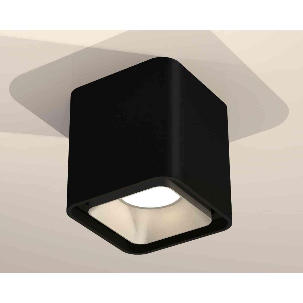 фото комплект накладного светильника ambrella light techno spot xs7841003 sbk/ssl черный песок/серебро песок (c7841, n7703) | 220svet.ru