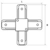Миниатюра фото коннектор трековый однофазный x-образный серый lightstar barra 502149 | 220svet.ru