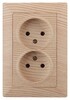 Миниатюра фото розетка двойная эра intro solo 2х2p 16a 250v дерево 4-204-11 б0043332 | 220svet.ru