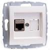 Миниатюра фото розетка компьютерная rj45 mono electric despina/ larissa 6 кат жемчуг 500-002505-125 | 220svet.ru