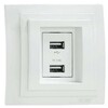 Миниатюра фото розетка 2-а usb-зарядка mono electric larissa 16a 250v белый 103-191905-178 | 220svet.ru