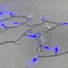 Миниатюра фото гирлянда нить с колпачком 10м синяя с мерцанием белого диода 220в, 100 led, провод прозрачный пвх, i ltc pst100blwcap-10-2b | 220svet.ru