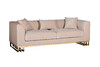 Миниатюра фото диван трехместный велюр бежевый garda decor 102an-20493 | 220svet.ru
