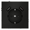 Миниатюра фото розетка встраиваемая с заземлением и защитными шторками, 16а, с usb, a+a voltum s70 vls040408 (черный матовый | 220svet.ru
