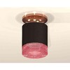 Миниатюра фото комплект накладного светильника ambrella light techno spot xs7402123 sbk/ppg черный песок/золото розовое полированное (n7930, c7402, n7193) | 220svet.ru