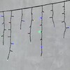 Миниатюра фото гирлянда бахрома 3,1 x 0,5 м разноцветная 220в, 150 led, провод черный пвх, ip54 ltc pil150-11-2m | 220svet.ru