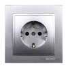 Миниатюра фото розетка 2к+з mono electric despina 16a 250v винтовое подключение серебро 102-212121-117 | 220svet.ru