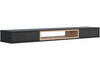 Миниатюра фото тв-тумба woodville делора 1,6м черный / дуб вотан 674716 | 220svet.ru