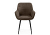 Миниатюра фото стул на металлокаркасе woodville флюид коричневый (glory 08) / черный 642985 | 220svet.ru