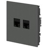 Миниатюра фото розетка эра arktik 16-3108-06 информационная двойная 2xrj45 графит б0070489 | 220svet.ru